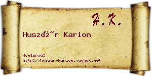Huszár Karion névjegykártya